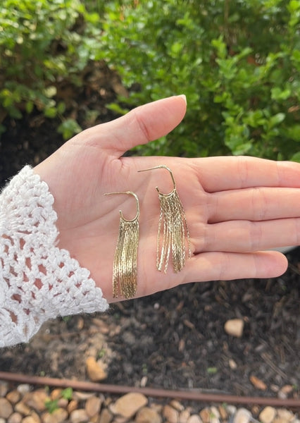 Golden glam 18 karat gold fringe drops