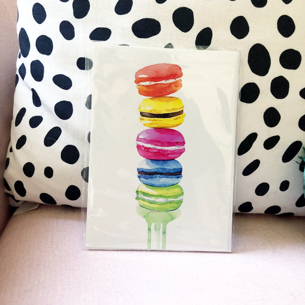 Rainbow Macaron Art Print 4x6