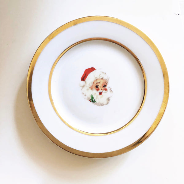 Set of 2 Dessert Plates- Santa