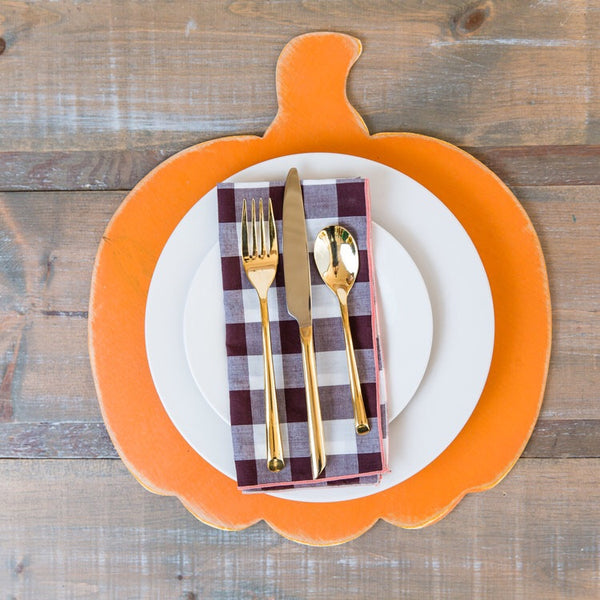 Customizable Wooden Pumpkin Placemats (set of 4)