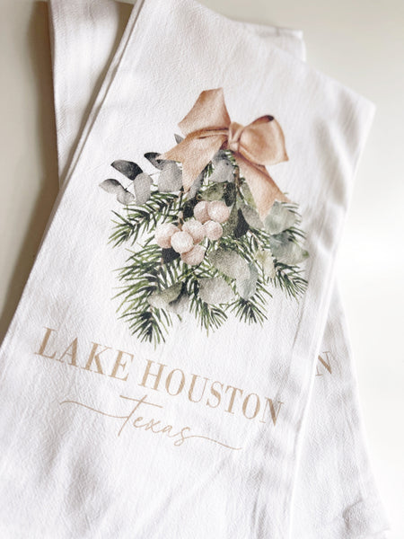 Hometown Holiday Tea Towel (Customize your own)