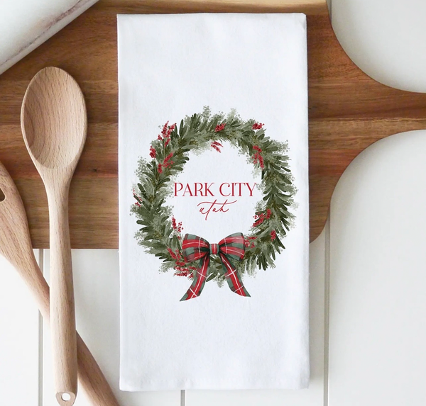 Hometown Holiday Tea Towel (Customize your own)