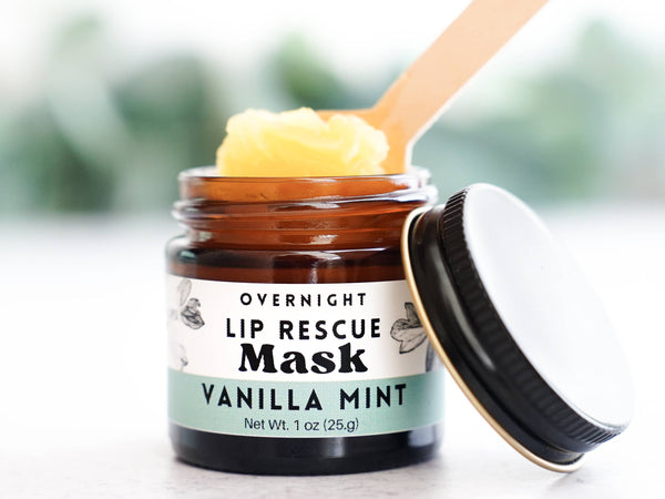 The Little Flower Soap Co - Lip Rescue Overnight Mask 1oz Jar - Vanilla Mint