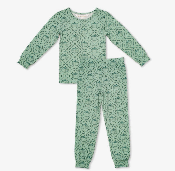 Kid's Give 'em Pumpkin Long Sleeve Pajamas Light Jade/Jasper