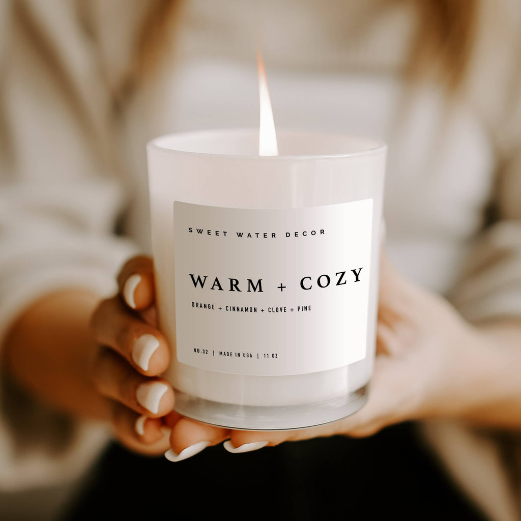 Sweet Water Decor - Warm and Cozy 11 oz Soy Candle- Christmas Home Decor & Gifts