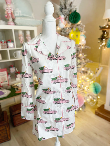 Pink Car Christmas nightshirt