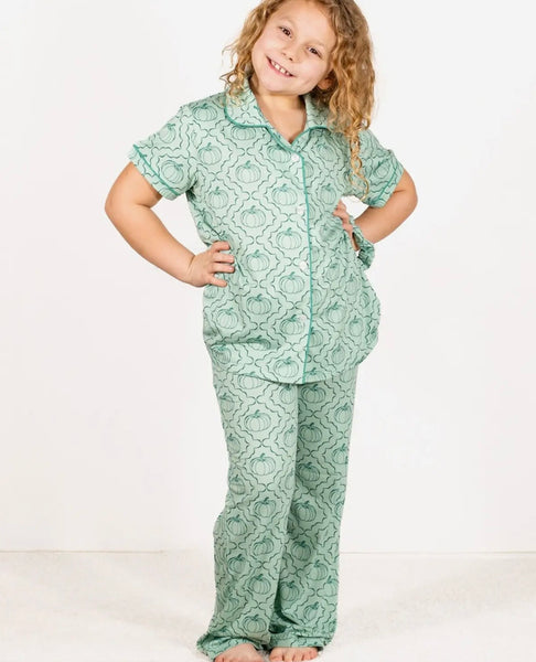 Girl's Give 'em Pumpkin Sleep Pants Set Light Jade/Jasper