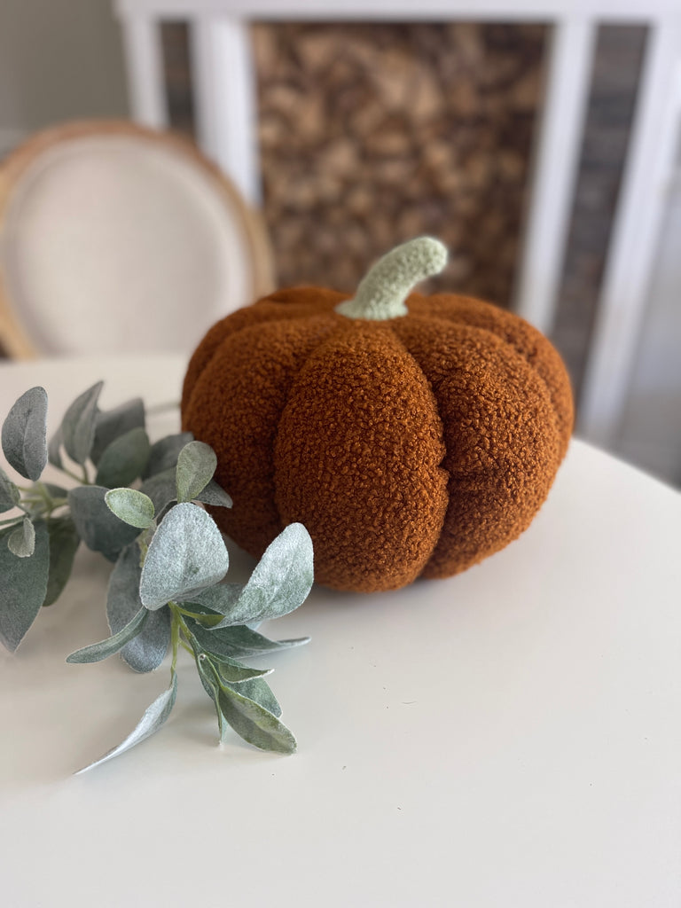 Cozy Pumpkin Pillow - Rust