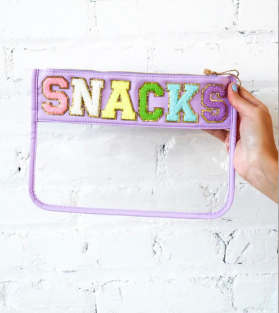 Chenille Letter Clear Pouch -snacks