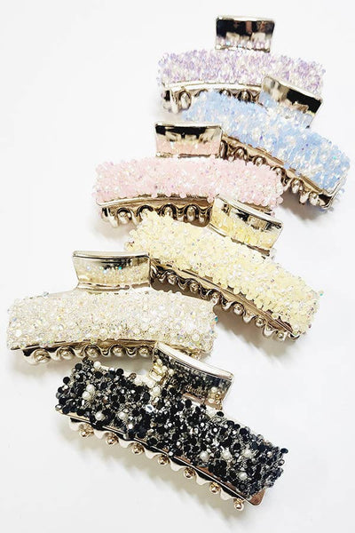 Funteze - Pearl and Shiny Stone Hair Claw Clip