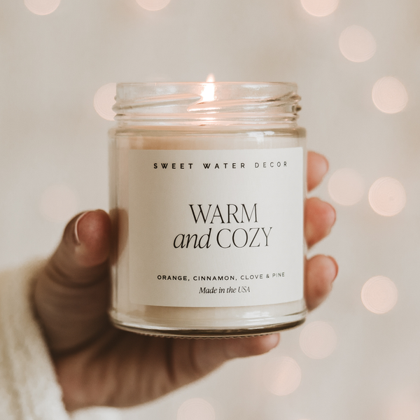 Sweet Water Decor - Warm and Cozy 9 oz Soy Candle - Christmas Decor & Gifts