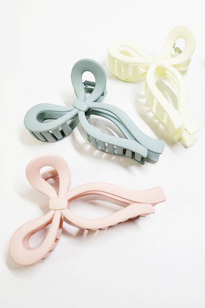 Funteze - Matte Color Ribbon Shaped Hair Claw Clip