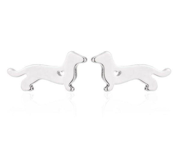 Dachshund Heart Earrings