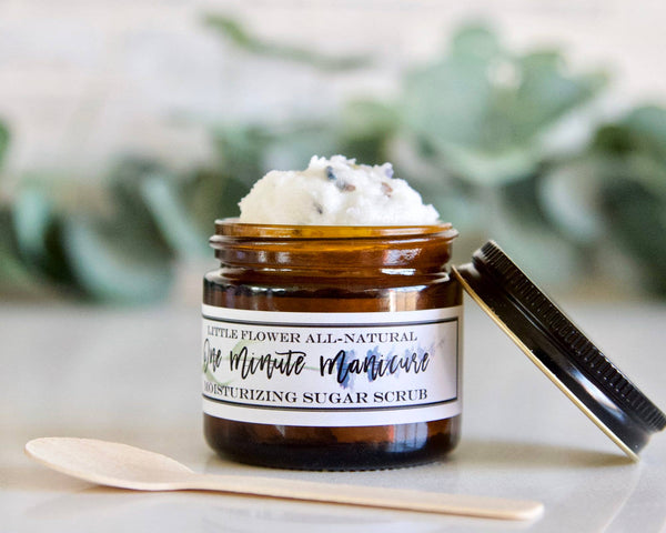 The Little Flower Soap Co - 2oz Sugar Scrub -Lavender Bergamot One Minute Hand Treatment