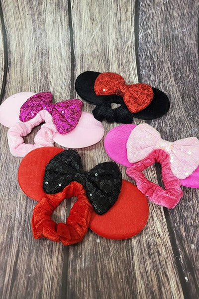 Funteze - Mouse Ear Sequin Ribbon Scrunchie