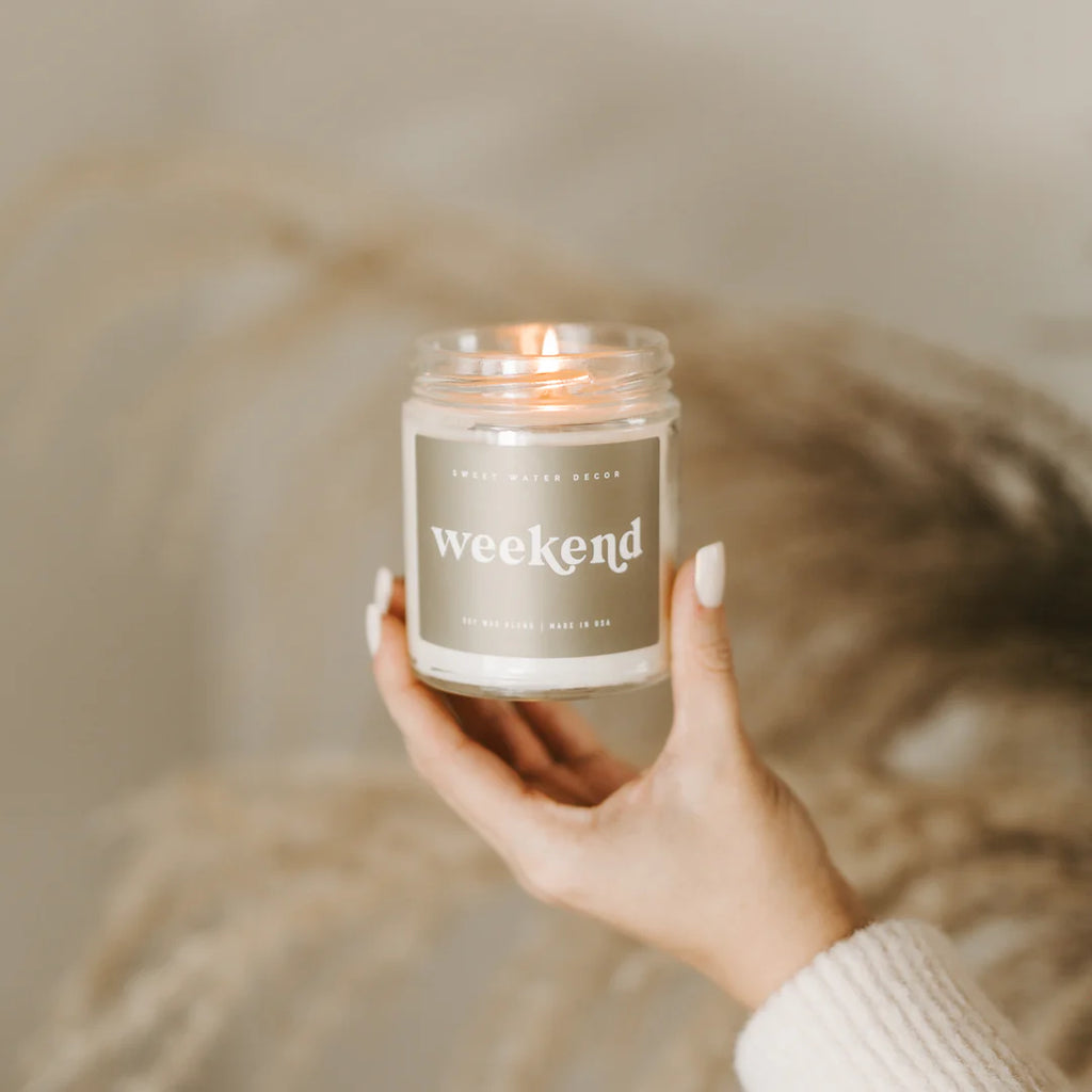 Weekend Soy Candle - Clear Jar - Olive Green - 9 oz