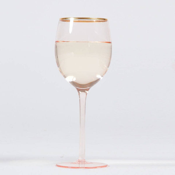 Light Pink Stemmed Wine Glass (set of 2)