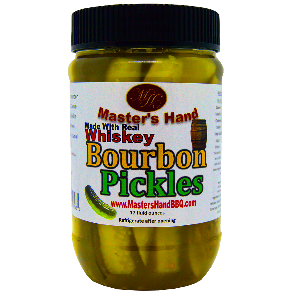 Master's Hand BBQ - Bourbon Pickles 16oz (Real Whiskey) Partial Case MHP1001