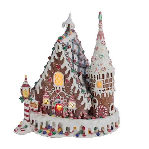 13"claydough GINGRBREAD INN W/C7 BULB