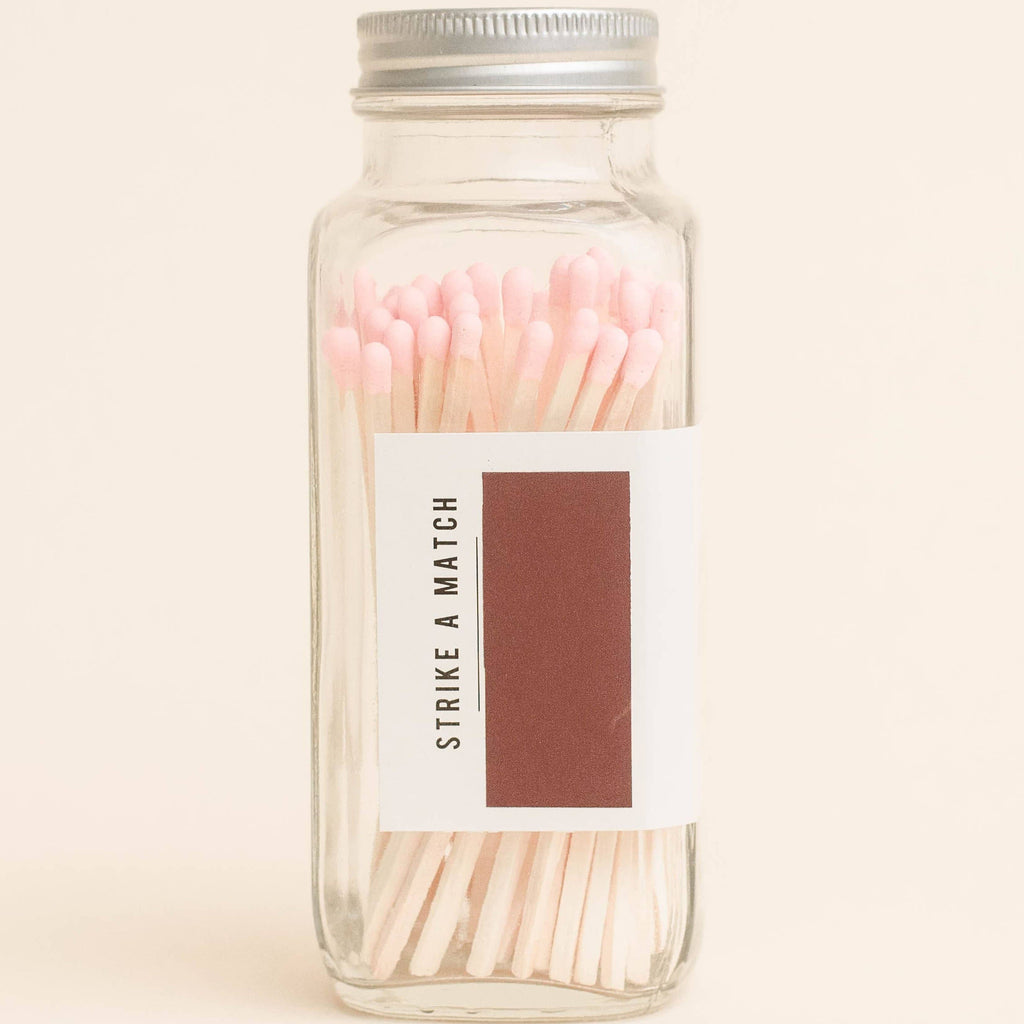 Pink Safety Matches - Glass Jar