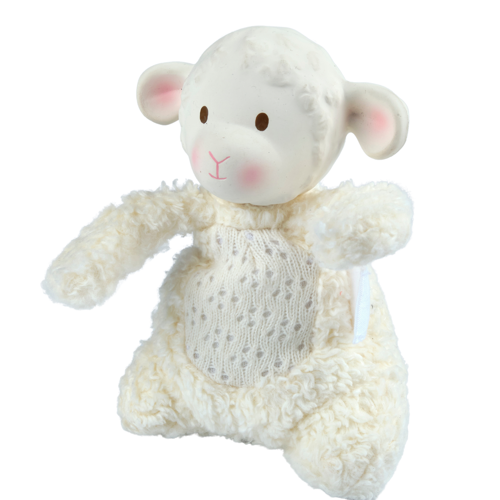 Bahbah the Lamb Baby Soft Toy w/ Natural Rubber Teether Head