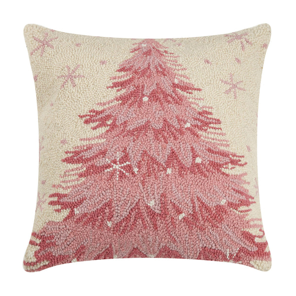 Handcrafted Pink Sparkle Christmas Tree Hook Pillow