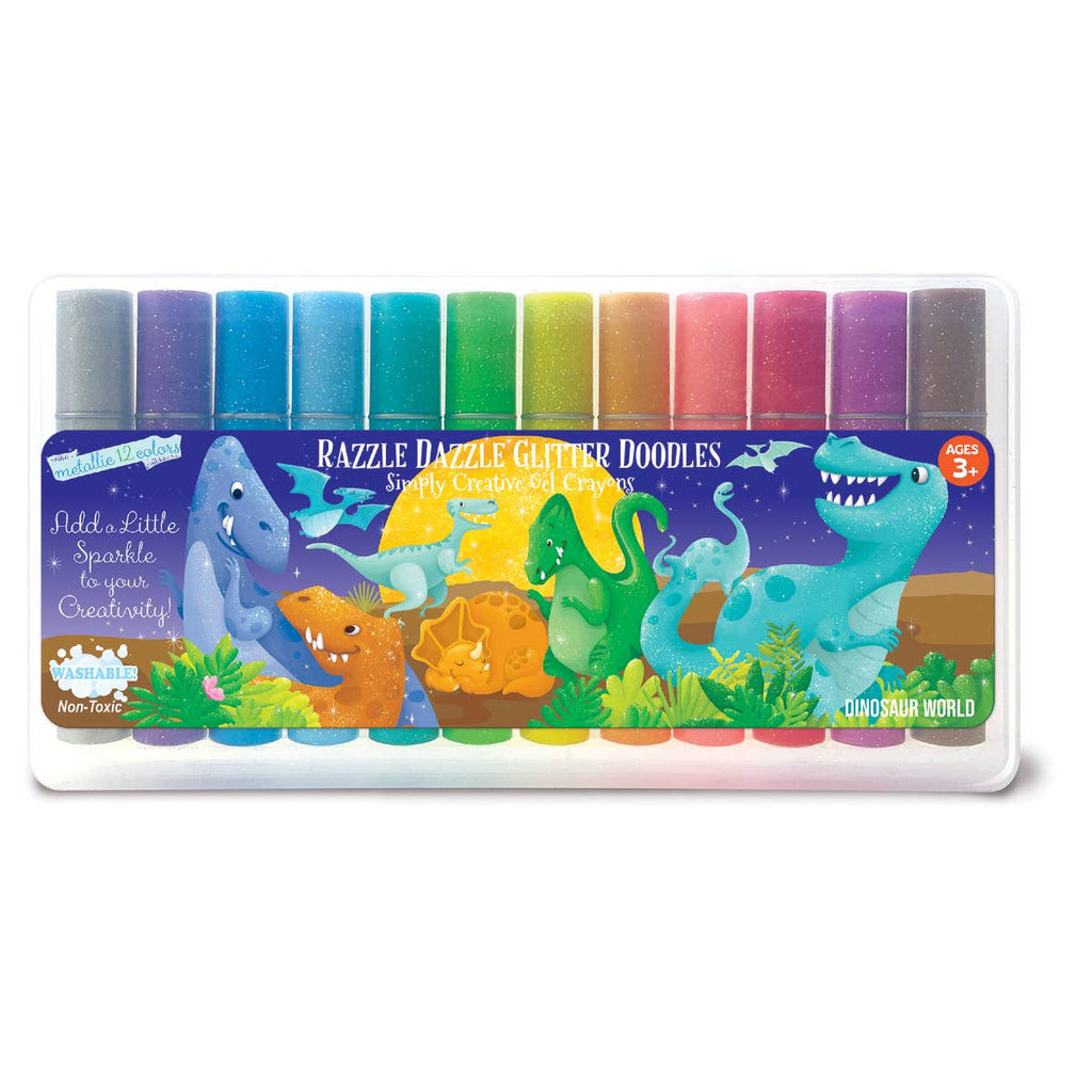Dinosaur World  Glitter Doodle Gel Crayons