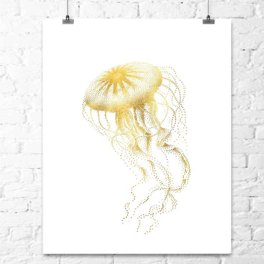 Octopus Gold Foil Print