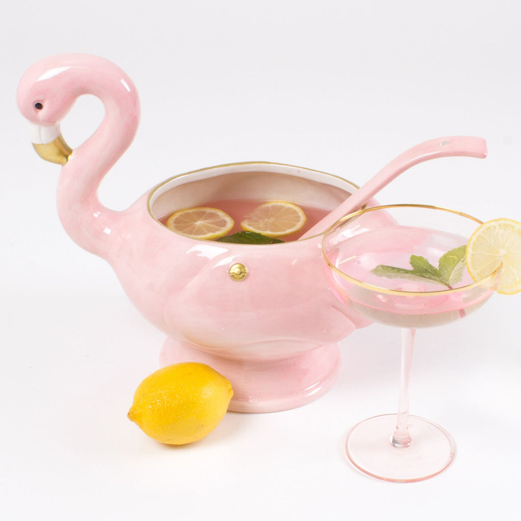 Flamingo Punch Bowl and Spoon