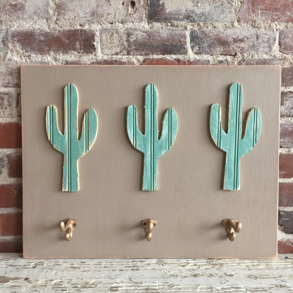 Cactus Wall Art with Hooks