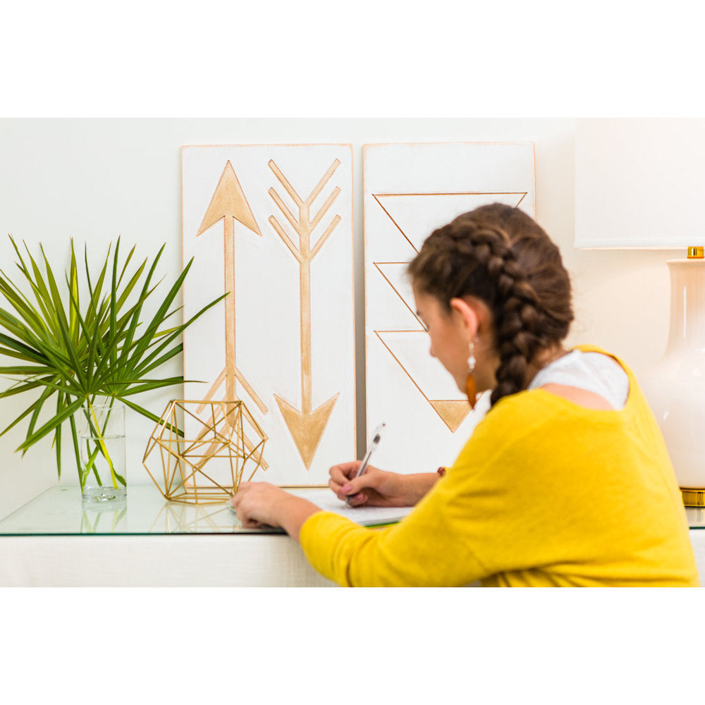 Engraved Gold Geometric Wall Art