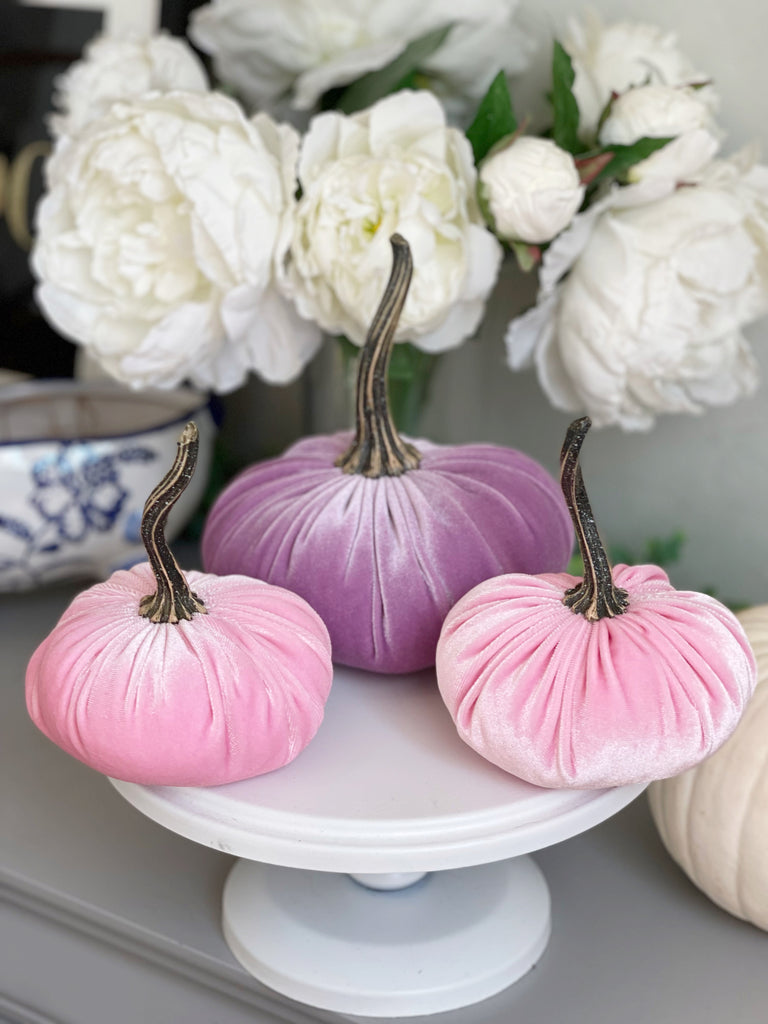 Pink & Lavender pumpkin set of 3