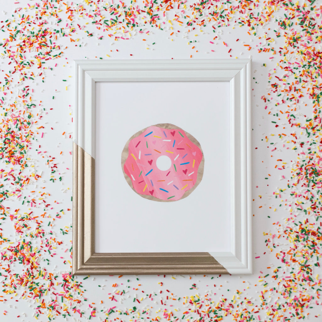 Pink sprinkle doughnut print
