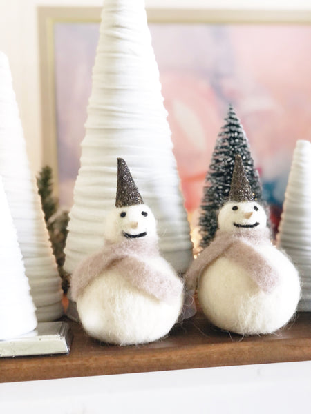 Glittery Frosty figurines  (set of 2)