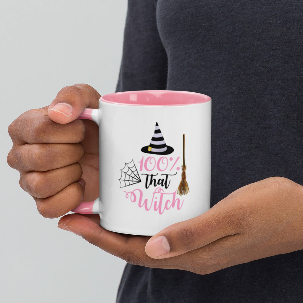 100% That Witch Halloween mug with pink